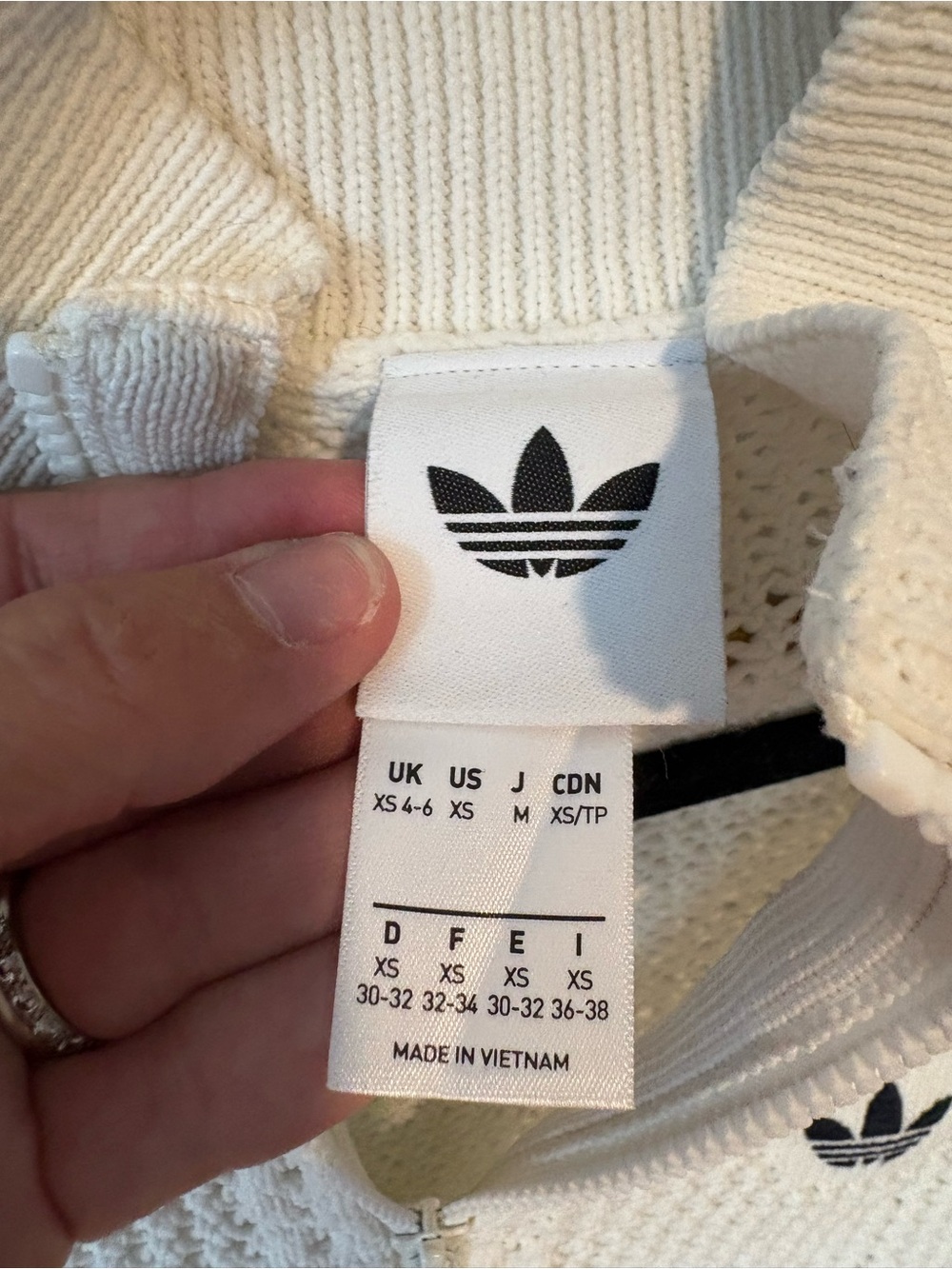 adidas Cream and Black Knit Zip-Up Track Jacket - Picture 4 of 4